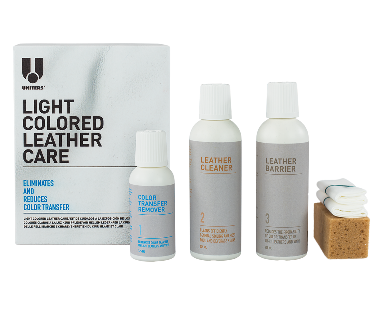 Uniters Light Colored Leather Care Kit 225 milliliters