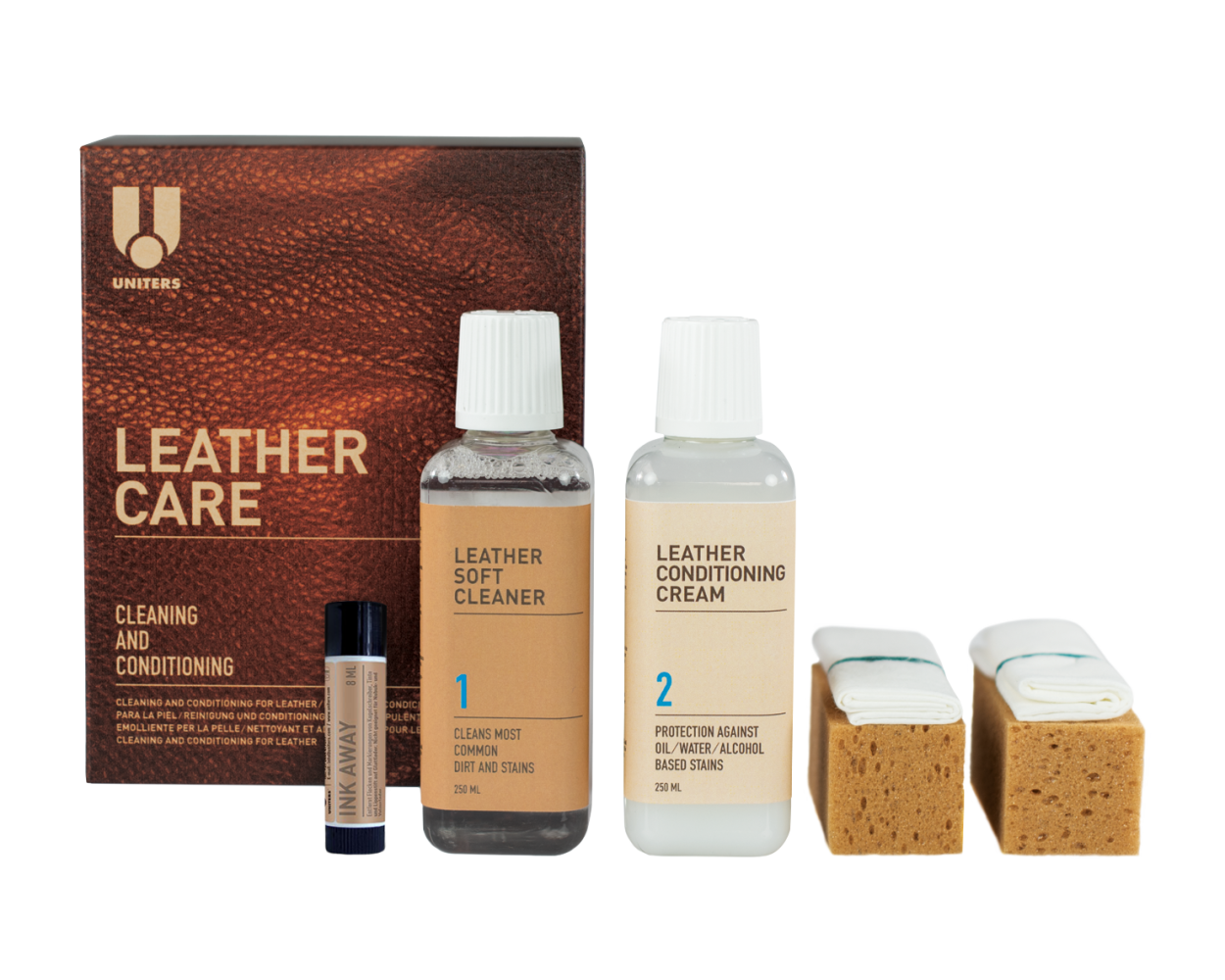 Uniters Leather Care Kit 250 ml + Ink Away